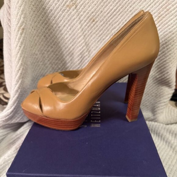 Stuart Weitzman Open Toe Crisscross Pumps - Picture 3 of 6